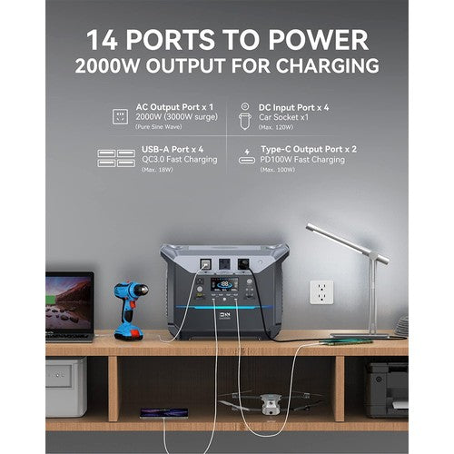 DaranEner NEO2000 Portable Power Station, 2073.6Wh LiFePO4 Battery Solar Generator, 2000W DaranEner NEO2000 Portable Power Station, 2073.6Wh LiFePO4 Battery Solar Generator, 2000W